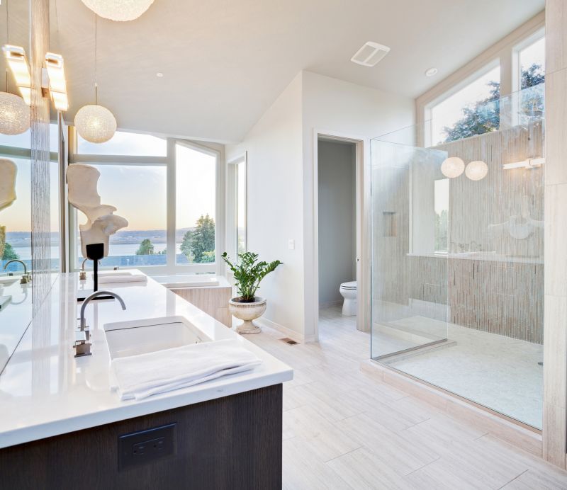 Wide View of a Renovated Bathroom